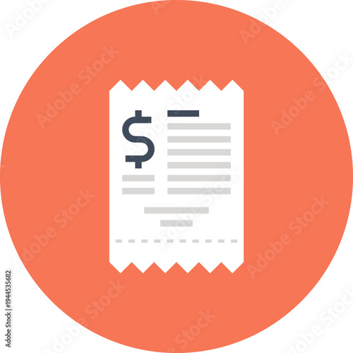receipt flat web icon concept