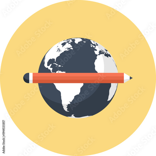 online education flat web icon concept