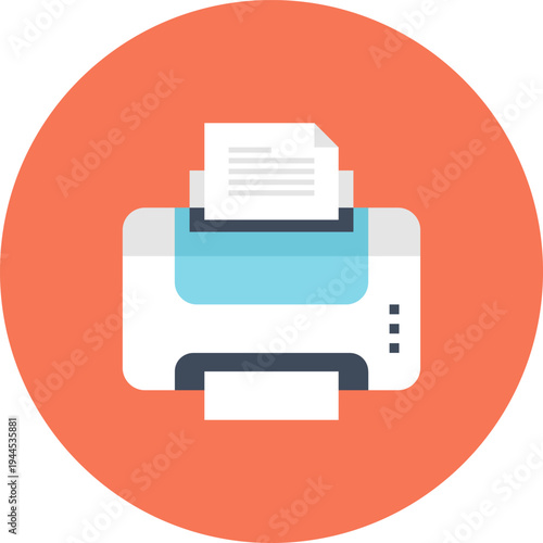 printer flat web icon concept