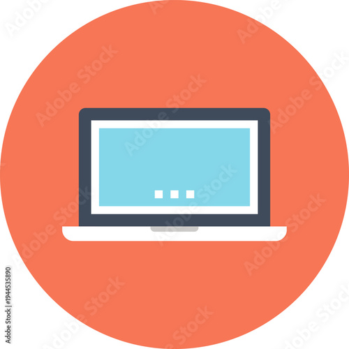 laptop flat web icon concept