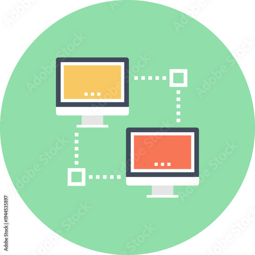 local area network flat web icon concept