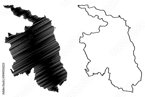 West Godavari district (Andhra Pradesh State, Republic of India) map vector illustration, scribble sketch Paschima Godavari Jilla map