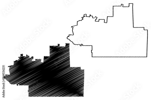Candelaria municipality (Free and Sovereign State of Campeche, Mexico, United Mexican States) map vector illustration, scribble sketch Candelaria map