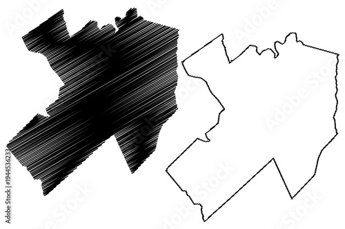 Candela municipality (Free and Sovereign State of Coahuila de Zaragoza, Mexico, United Mexican States) map vector illustration, scribble sketch Candela map