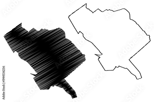 Castanos municipality (Free and Sovereign State of Coahuila de Zaragoza, Mexico, United Mexican States) map vector illustration, scribble sketch Castanos map