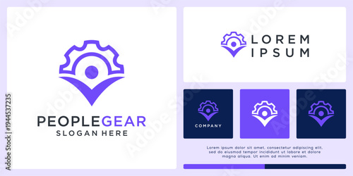 People gear logo design template