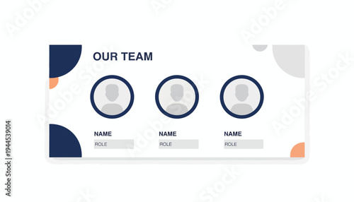 Modern Business Our Team Profile Web Section Template Layout