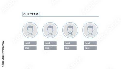 Corporate Our Team Section Layout with Placeholder Avatars