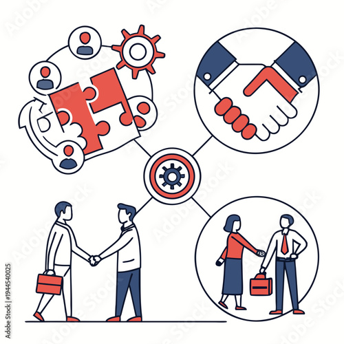 Business partnership and teamwork people handshake