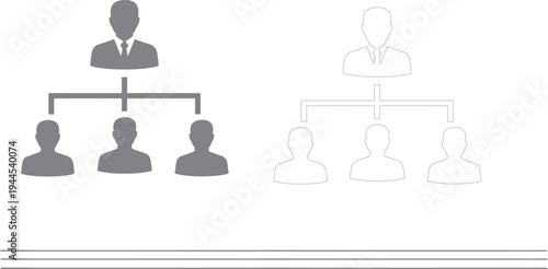 Organizational chart with a single manager and three direct reports