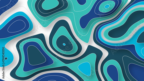 colorful paper cut banner with slime abstract background and  waves layers. Abstract layout design for brochure and flyer. Paper art vector illustration