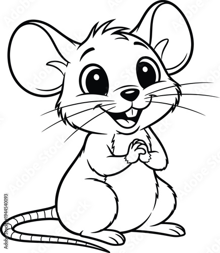 Cute mouse coloring page for kids free coloring book download