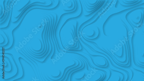 Blue paper cut banner with slime abstract background and  waves layers. Abstract layout design for brochure and flyer. Paper art vector illustration