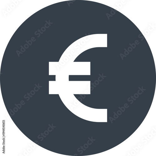 euro currency symbol flat web icon concept