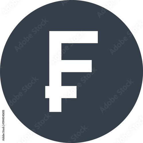franc currency symbol flat web icon concept