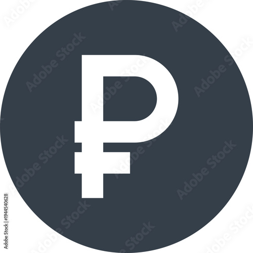 ruble currency symbol flat web icon concept