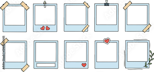 Colorful Photo Frames & Borders: Scrapbook Templates and Polaroid Styles