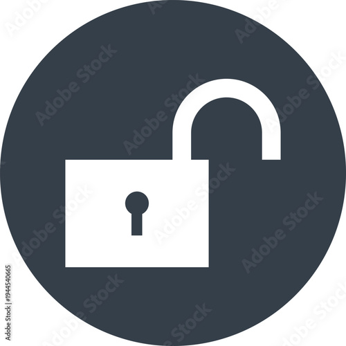 unlock flat web icon concept
