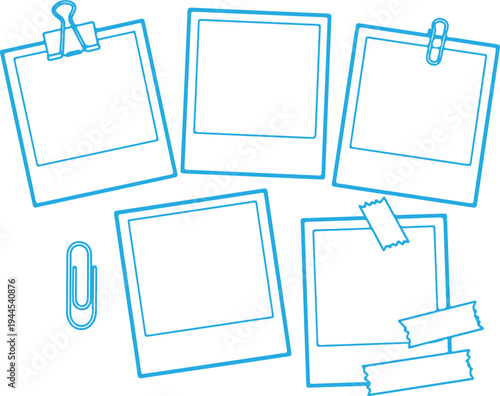 Cute Photo Frames & Polaroid Templates: Scrapbook Borders and Hanging Pictures