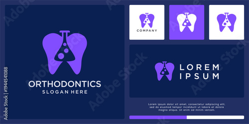 Orthodontics lab logo design with teeth