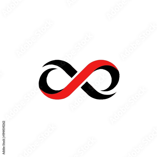 Infinity Symbol with Red Accent Design.