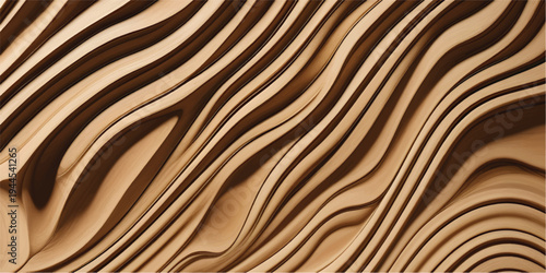 Luxury Wood Texture Background Dark Brown Wooden Surface with Cream Gold Swirl Waves Elegant Wood Grain Pattern for Wallpaper