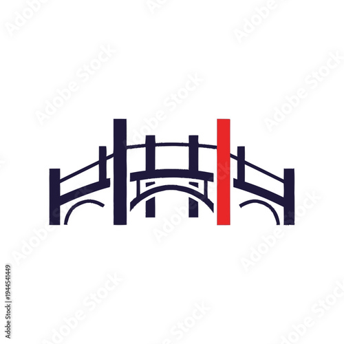 Stylized Bridge Logo Design Element.