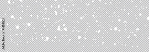 Freeze motion of natural snow falling on panorama view transparent background