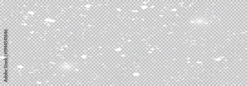 Soft powder snow falling from the winter panorama view background.