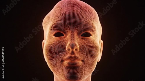 Non-Representational Face Emerging from Gradient Light Fields with Evolving Emotions — Cinematic 4K Loop