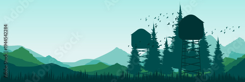 Minimalist eco friendly wilderness backdrop for corporate environmental email header