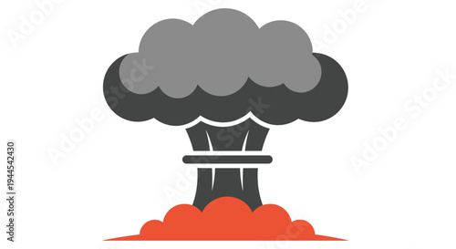 Stylized illustration of a mushroom cloud representing an atomic explosion