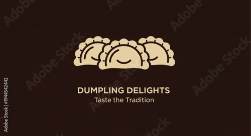 Dumpling Delights: Taste the Tradition - A simple, elegant logo design featuring three stylized dumplings.