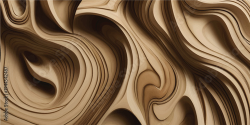 Wavy wooden planks with dark shadowed grooves create a textured abstract pattern