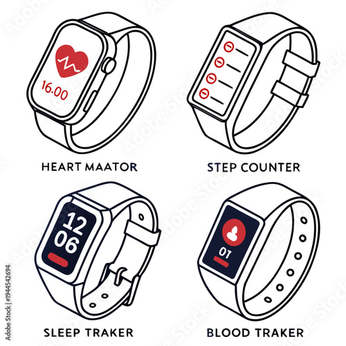 Smartwatch heart rate step counter sleep tracker