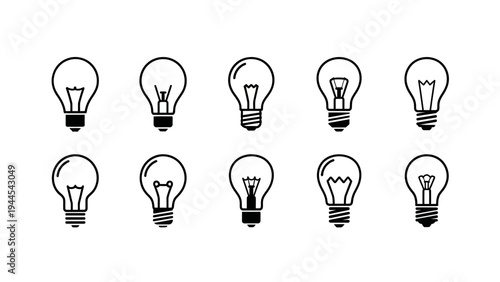 A collection of light bulb icons.