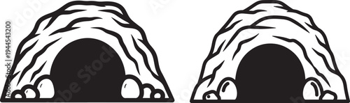 Animal burrow silhouette icon