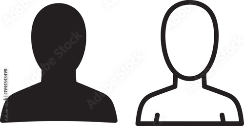 Two person icons, one black silhouette, one outline