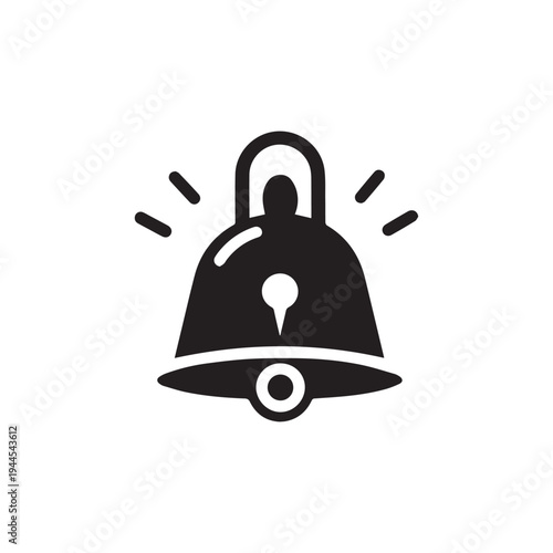 Security alert notification bell icon vector editable EPS