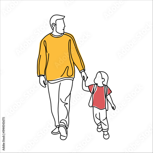 Father walking hand in hand with his child on Father’s Day, symbolizing parental care, guidance, and family bonding during a meaningful everyday moment.