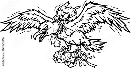 Seagull Ocean Waste Icon. plastic pollution