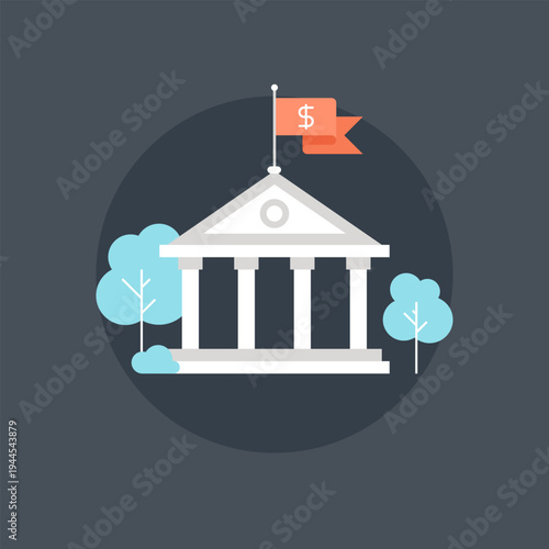 Bank Concept flat web icon concept