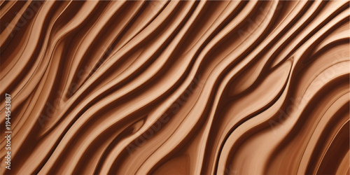 A textured brown wood grain pattern ripples like desert sand dunes to create a natural silk wave backdrop