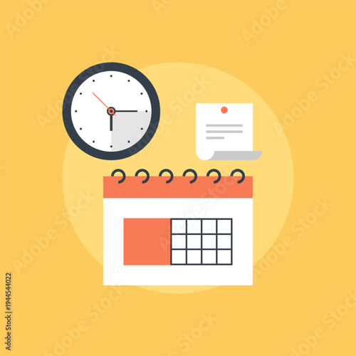 Planning flat web icon concept