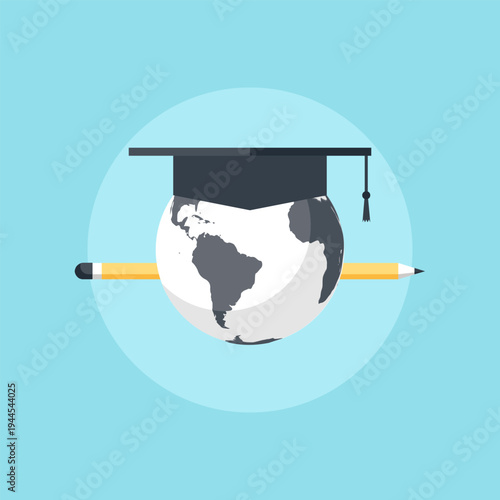 Online Education flat web icon concept