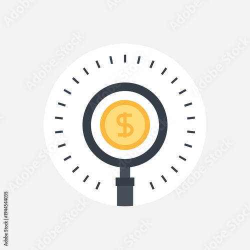 Market Research flat web icon concept