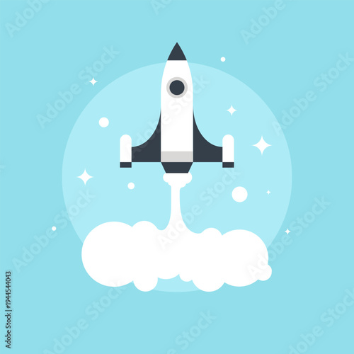 Launch flat web icon concept