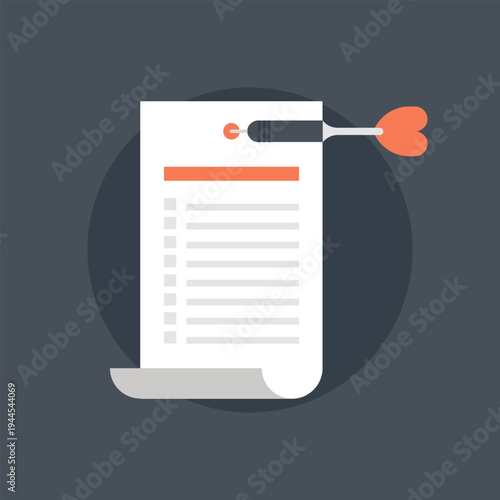 Schedule flat web icon concept