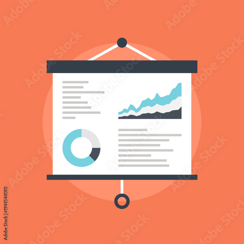 Report flat web icon concept