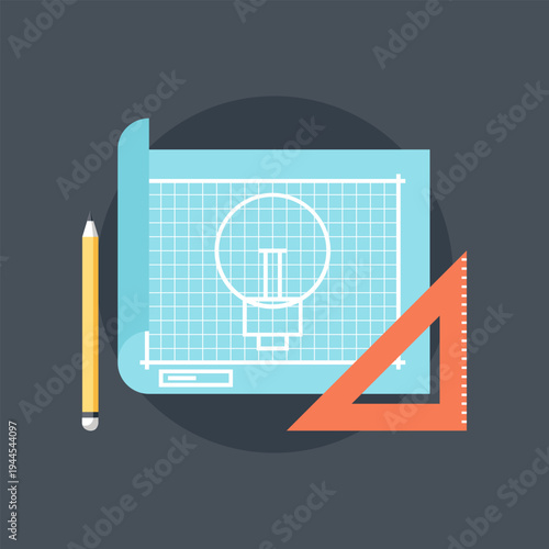 Product Development flat web icon concept